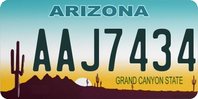 AZ license plate AAJ7434
