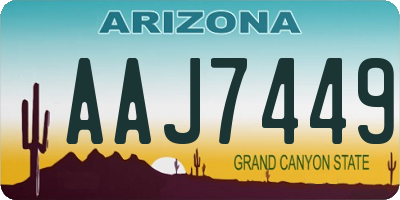 AZ license plate AAJ7449