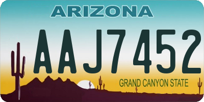 AZ license plate AAJ7452