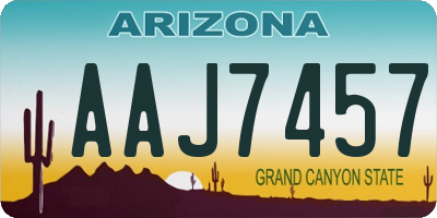 AZ license plate AAJ7457