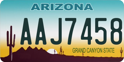 AZ license plate AAJ7458