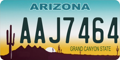 AZ license plate AAJ7464