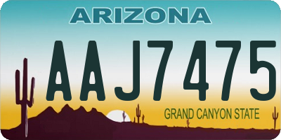 AZ license plate AAJ7475