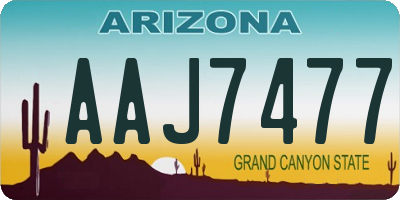 AZ license plate AAJ7477