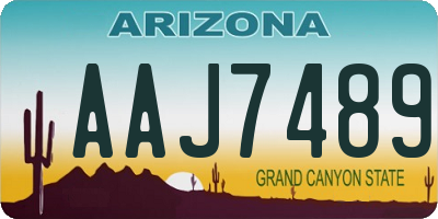 AZ license plate AAJ7489