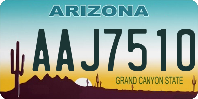 AZ license plate AAJ7510