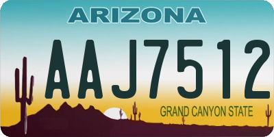 AZ license plate AAJ7512