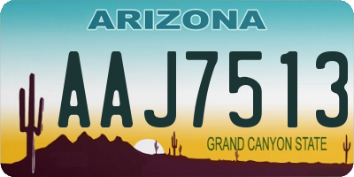 AZ license plate AAJ7513