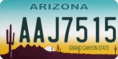 AZ license plate AAJ7515