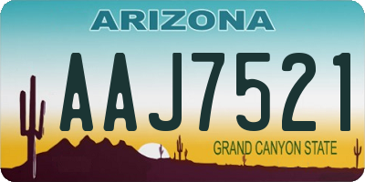 AZ license plate AAJ7521