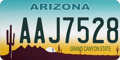 AZ license plate AAJ7528