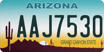 AZ license plate AAJ7530