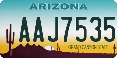 AZ license plate AAJ7535