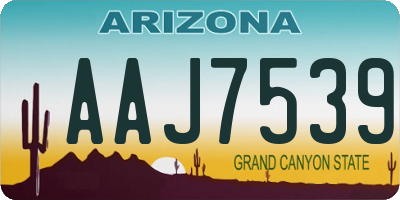 AZ license plate AAJ7539