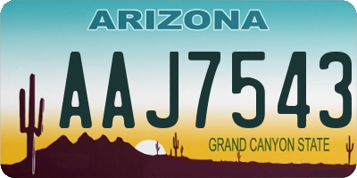 AZ license plate AAJ7543