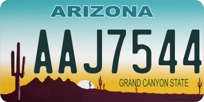 AZ license plate AAJ7544