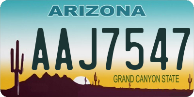 AZ license plate AAJ7547