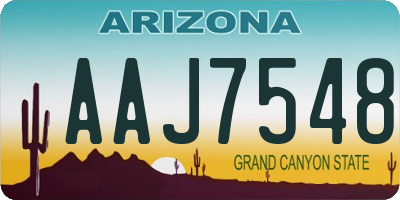 AZ license plate AAJ7548