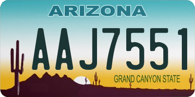 AZ license plate AAJ7551
