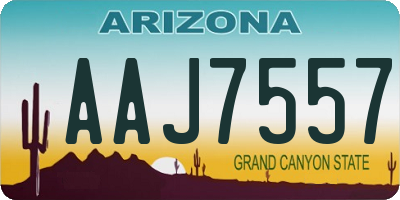 AZ license plate AAJ7557