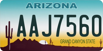 AZ license plate AAJ7560