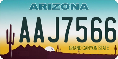 AZ license plate AAJ7566
