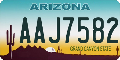 AZ license plate AAJ7582