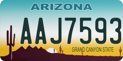 AZ license plate AAJ7593