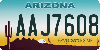 AZ license plate AAJ7608