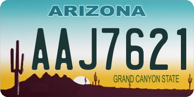 AZ license plate AAJ7621