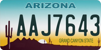 AZ license plate AAJ7643