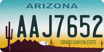 AZ license plate AAJ7652