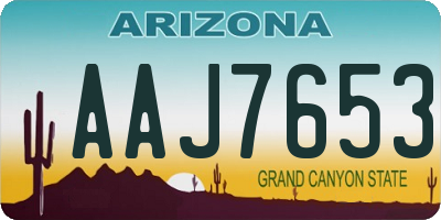 AZ license plate AAJ7653
