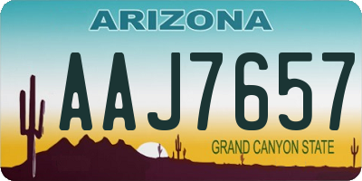 AZ license plate AAJ7657