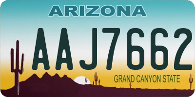 AZ license plate AAJ7662