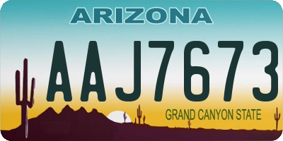 AZ license plate AAJ7673