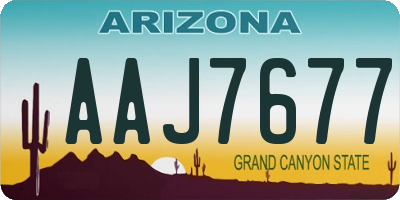 AZ license plate AAJ7677