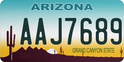 AZ license plate AAJ7689