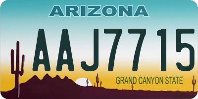 AZ license plate AAJ7715