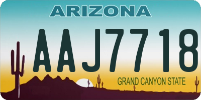 AZ license plate AAJ7718