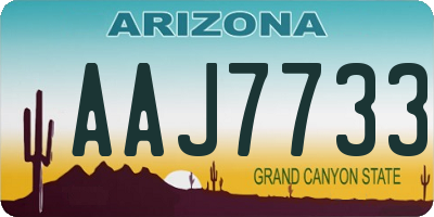 AZ license plate AAJ7733