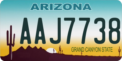 AZ license plate AAJ7738