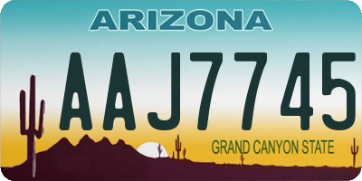 AZ license plate AAJ7745