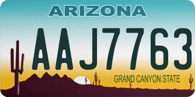 AZ license plate AAJ7763