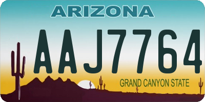 AZ license plate AAJ7764