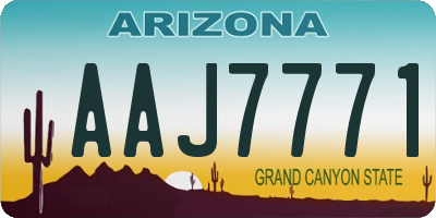 AZ license plate AAJ7771