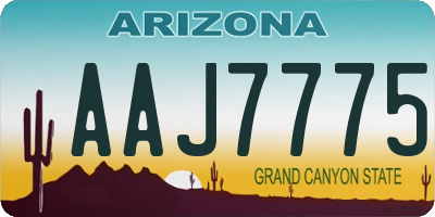 AZ license plate AAJ7775