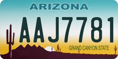 AZ license plate AAJ7781