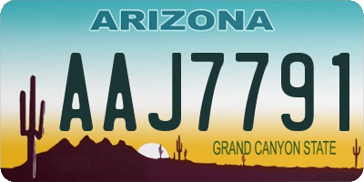 AZ license plate AAJ7791