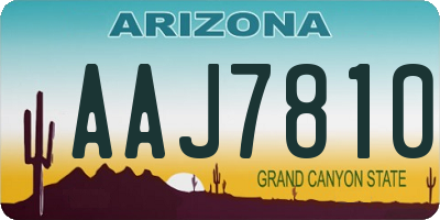 AZ license plate AAJ7810
